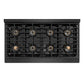 ZLINE 48 in. 6.7 cu. ft. Paramount Dual Fuel Range with 8 Burner DuoPro™ Cooktop and Dual Ovens in Black Satin Stainless Steel, Open Box-Great Condition