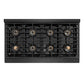 ZLINE 48 in. 6.7 cu. ft. Paramount Dual Fuel Range with 8 Burner DuoPro™ Cooktop and Dual Ovens in Black Satin Stainless Steel, Open Box-Good Condition