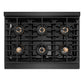 ZLINE 36 in. 5.2 cu. ft. Paramount Dual Fuel Range with 6 Burner DuoPro™ Cooktop and Electric Convection Oven in Black Satin Stainless Steel, Open Box-Great Condition