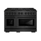 ZLINE 48 in. 6.7 cu. ft. Paramount Dual Fuel Range with 8 Burner DuoPro™ Cooktop and Dual Ovens in Black Satin Stainless Steel, Open Box-Good Condition
