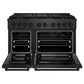 ZLINE 48 in. 6.7 cu. ft. Paramount Dual Fuel Range with 8 Burner DuoPro™ Cooktop and Dual Ovens in Black Satin Stainless Steel, Open Box-Good Condition