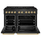 ZLINE Autograph Edition 48 in. 6.7 cu. ft. Paramount Dual Fuel Range with 8 Burner DuoPro™ Cooktop and Dual Ovens in Black Satin Stainless Steel and Champagne Bronze Accents, Open Box-Great Condition