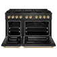 ZLINE Autograph Edition 48 in. 6.7 cu. ft. Paramount Dual Fuel Range with 8 Burner DuoPro™ Cooktop and Dual Ovens in Black Satin Stainless Steel and Polished Gold Accents, Open Box-Good Condition