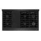 ZLINE Designer Collection 48 in. 6.7 cu. ft. Paramount Double Oven Gas Range with 8 Burner Cooktop in Black Satin Stainless Steel with Matte Black and Champagne Bronze Accents, Open Box-Good Condition