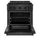 ZLINE 30 in. 4.2 cu. ft. Paramount Gas Range with 4 Burner DuoPro™ Cooktop and Convection Gas Oven in Black Satin Stainless Steel, Open Box-Good Condition
