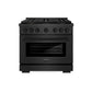 ZLINE 36 in. 5.2 cu. ft. Paramount Gas Range with 6 Burner DuoPro™ Cooktop and Convection Gas Oven in Black Satin Stainless Steel, Open Box-Good Condition