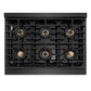 ZLINE 36 in. 5.2 cu. ft. Paramount Gas Range with 6 Burner DuoPro™ Cooktop and Convection Gas Oven in Black Satin Stainless Steel, Open Box-Good Condition