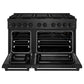 ZLINE 48 in. 6.7 cu. ft. Paramount Gas Range with 8 Burner DuoPro™ Cooktop and Dual Ovens in Black Satin Stainless Steel, Open Box-Good Condition