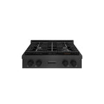 ZLINE 30 in. Paramount Gas Rangetop with 4 Burners and Porcelain Cooktop in Black Satin Stainless Steel (SRTBS-30) front.