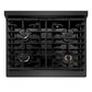 ZLINE 30 in. Paramount Gas Rangetop with 4 Burners and Porcelain Cooktop in Black Satin Stainless Steel, Open Box-Great Condition