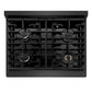 ZLINE 30 in. Paramount Gas Rangetop with 4 Burners and Porcelain Cooktop in Black Satin Stainless Steel, Open Box-Good Condition
