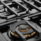 ZLINE 48 in. Paramount Gas Rangetop with 8 Burners and Porcelain Cooktop in Black Satin Stainless Steel (SRTBS-48) large burner.