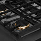 ZLINE 30 in. Paramount Gas Rangetop with 4 Brass Burners and Porcelain Cooktop in Black Satin Stainless Steel (SRTBS-BR-30)