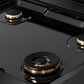 ZLINE Designer Collection 30 in. Paramount Gas Rangetop with 4 Burners in Black Satin Stainless Steel with Matte Black and Champagne Bronze Accents, Open Box-Great Condition
