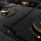 ZLINE Autograph Edition 48 in. Paramount Gas Rangetop with 8 Burners and Porcelain Cooktop in Black Satin Stainless Steel with Champagne Bronze Accents, Open Box-Great Condition
