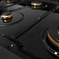 ZLINE Autograph Edition 48 in. Paramount Gas Rangetop with 8 Burners and Porcelain Cooktop in Black Satin Stainless Steel with Polished Gold Accents (SRTBSZ-48-G)