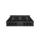 ZLINE 36 in. Paramount Gas Rangetop with 6 Burner DuoPro™ Cooktop in Black Satin Stainless Steel (PSRTBS-36) front.