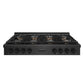 ZLINE 48 in. Paramount Gas Rangetop with 8 Burner DuoPro™ Cooktop in Black Satin Stainless Steel (PSRTBS-48) front.