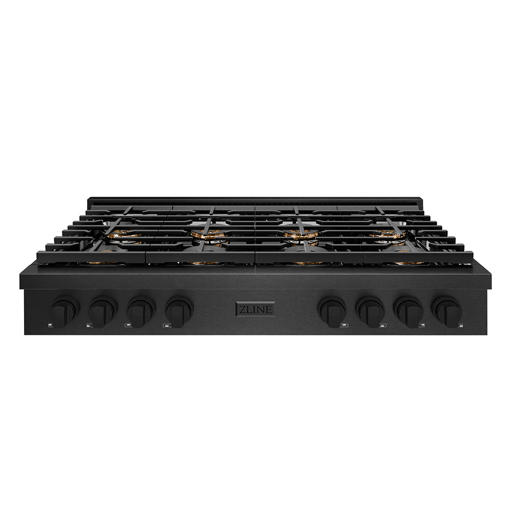 ZLINE 48 in. Paramount Gas Rangetop with 8 Burner DuoPro™ Cooktop in Black Satin Stainless Steel, Open Box-Good Condition