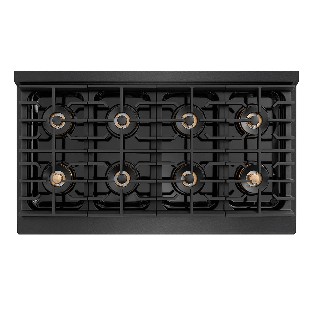 ZLINE 48 in. Paramount Gas Rangetop with 8 Burner DuoPro™ Cooktop in Black Satin Stainless Steel, Open Box-Good Condition
