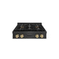 ZLINE Autograph Edition 30 in. Paramount Gas Rangetop with 4 Burner DuoPro™ Cooktop in Black Satin Stainless Steel and Champagne Bronze Accents, Open Box-Good Condition