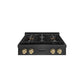 ZLINE Autograph Edition 30 in. Paramount Gas Rangetop with 4 Burner DuoPro™ Cooktop in Black Satin Stainless Steel and Champagne Bronze Accents, Open Box-Great Condition