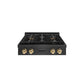 ZLINE Autograph Edition 30 in. Paramount Gas Rangetop with 4 Burner DuoPro™ Cooktop in Black Satin Stainless Steel and Polished Gold Accents, Open Box-Good Condition