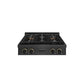 ZLINE Designer Collection 30 in. Paramount Gas Rangetop with 4 Burner DuoPro™ Cooktop in Black Satin Stainless Steel with Matte Black and Champagne Bronze Accents (PSRTBSZ-30-MBCB) front.