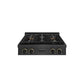 ZLINE Designer Collection 30 in. Paramount Gas Rangetop with 4 Burner DuoPro™ Cooktop in Black Satin Stainless Steel with Matte Black and Champagne Bronze Accents, Open Box-Great Condition