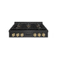 ZLINE Autograph Edition 36 in. Paramount Gas Rangetop with 6 Burner DuoPro™ Cooktop in Black Satin Stainless Steel and Champagne Bronze Accents, Open Box-Good Condition