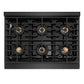 ZLINE Autograph Edition 36 in. Paramount Gas Rangetop with 6 Burner DuoPro™ Cooktop in Black Satin Stainless Steel and Champagne Bronze Accents, Open Box-Great Condition