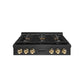 ZLINE Autograph Edition 36 in. Paramount Gas Rangetop with 6 Burner DuoPro™ Cooktop in Black Satin Stainless Steel and Polished Gold Accents, Open Box-Great Condition