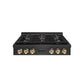 ZLINE Autograph Edition 36 in. Paramount Gas Rangetop with 6 Burner DuoPro™ Cooktop in Black Satin Stainless Steel and Polished Gold Accents, Open Box-Good Condition