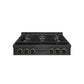 ZLINE Designer Collection 36 in. Paramount Gas Rangetop with 6 Burner DuoPro™ Cooktop in Black Satin Stainless Steel with Matte Black and Champagne Bronze Accents (PSRTBSZ-36-MBCB) front.