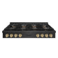 ZLINE Autograph Edition 48 in. Paramount Gas Rangetop with 8 Burner DuoPro™ Cooktop in Black Satin Stainless Steel and Champagne Bronze Accents (PSRTBSZ-48-CB) front.
