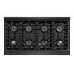 ZLINE Autograph Edition 48 in. Paramount Gas Rangetop with 8 Burner DuoPro™ Cooktop in Black Satin Stainless Steel and Champagne Bronze Accents, Open Box-Good Condition