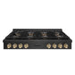 ZLINE Autograph Edition 48 in. Paramount Gas Rangetop with 8 Burner DuoPro™ Cooktop in Black Satin Stainless Steel and Polished Gold Accents (PSRTBSZ-48-G) front.