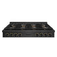 ZLINE Designer Collection 48 in. Paramount Gas Rangetop with 8 Burner DuoPro™ Cooktop in Black Satin Stainless Steel with Matte Black and Champagne Bronze Accents, Open Box-Good Condition