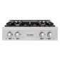 ZLINE 30 in. Classic Gas Rangetop with 4 Brass Burners and Porcelain Cooktop in Stainless Steel with Griddle (RT-BR-GR-30)