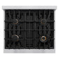ZLINE 30 in. Classic Gas Rangetop with 4 Brass Burners and Porcelain Cooktop in Stainless Steel with Griddle (RT-BR-GR-30)