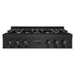 ZLINE 36 in. Classic Gas Rangetop with 6 Brass Burners and Porcelain Cooktop in Black Stainless Steel (RTB-BR-36)