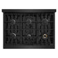 ZLINE 36 in. Classic Gas Rangetop with 6 Burners and Porcelain Cooktop in Black Stainless Steel (RTB2-36)