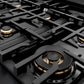ZLINE Autograph Edition 36 in. Classic Gas Rangetop with 6 Burners and Porcelain Cooktop in Black Stainless Steel with Champagne Bronze Accents (RTBZ-36-CB)