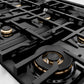 ZLINE 36 in. Classic Gas Rangetop with 6 Brass Burners and Porcelain Cooktop in Satin Stainless Steel (RTS-BR-36)