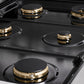 ZLINE 36 in. Classic Gas Rangetop with 6 Brass Burners and Porcelain Cooktop in Satin Stainless Steel (RTS-BR-36)