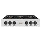 ZLINE Autograph Edition 36 in. Classic Gas Rangetop with 6 Burners and Porcelain Cooktop in Satin Stainless Steel with Matte Black Accents (RTSZ-36-MB)
