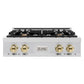 ZLINE Autograph Edition 30 in. Classic Gas Rangetop with 4 Burners and Porcelain Cooktop in Stainless Steel with Polished Gold Accents (RTZ-30-G)