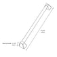 ZLINE 24 in. Autograph Edition Dishwasher Helix Handle (Set of 1) in Champagne Bronze (DWHZ-K-CB-24) dimensional diagram.