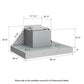 ZLINE 28 in. DuraMount™ Wall Mount Range Hood Insert in Stainless Steel (683-28)