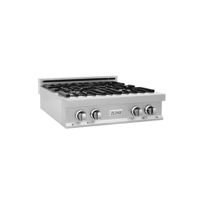ZLINE 30 in. Legacy Gas Rangetop with 4 Burners and Porcelain Cooktop in Satin Stainless Steel, Open Box-Good Condition